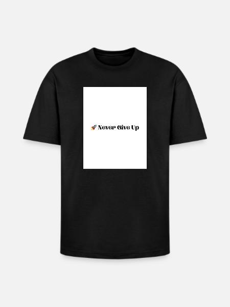 Never Give Up - Heavyweight Unisex T-Shirt HAMMER by Gildan - black