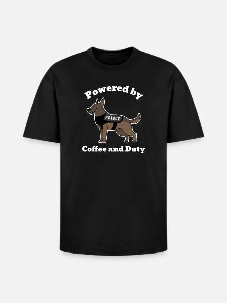 t-shirt-design-featuring-a-smiling-police dog - Heavyweight Unisex T-Shirt HAMMER by Gildan - black