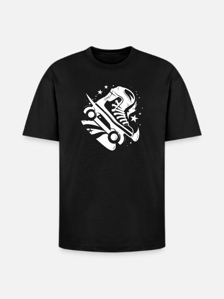 Roller Skates Graphic - Heavyweight Unisex T-Shirt HAMMER by Gildan - black