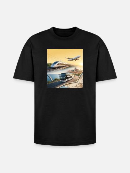 European Travel Journey Poster - Heavyweight Unisex T-Shirt HAMMER by Gildan - black