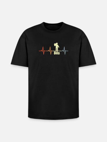 80s Enthusiast ECG - Heavyweight Unisex T-Shirt HAMMER by Gildan - black