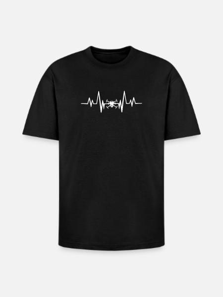 Drone heartbeat - Heavyweight Unisex T-Shirt HAMMER by Gildan - black