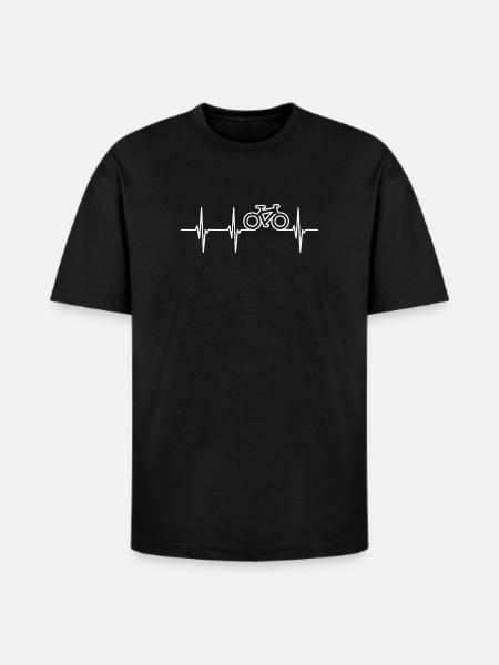 Heartbeat Biker ECG - Heavyweight Unisex T-Shirt HAMMER by Gildan - black