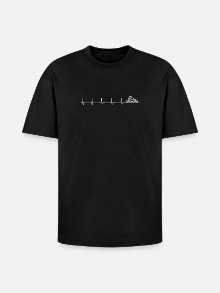 Roller Skater Heartbeat - Heavyweight Unisex T-Shirt HAMMER by Gildan - black