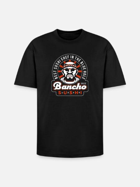 Sushi Chef Badge Sunburst - Heavyweight Unisex T-Shirt HAMMER by Gildan - black