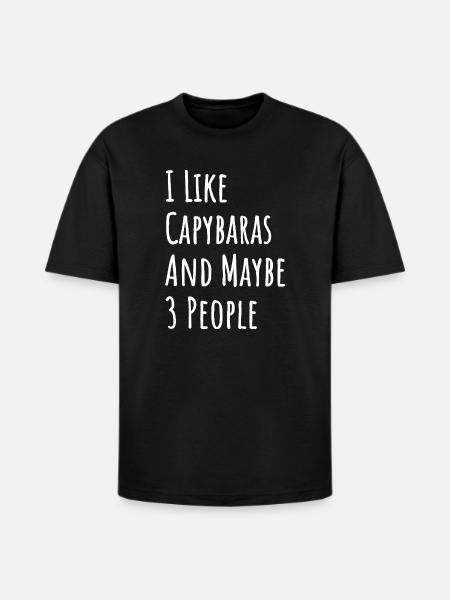 Capybara Quote: I Like Capybaras - Heavyweight Unisex T-Shirt HAMMER by Gildan - black