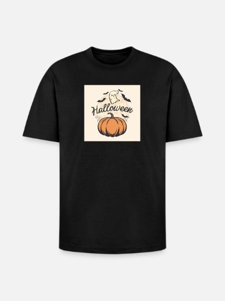 Moonlit Pumpkin Halloween - Heavyweight Unisex T-Shirt HAMMER by Gildan - black