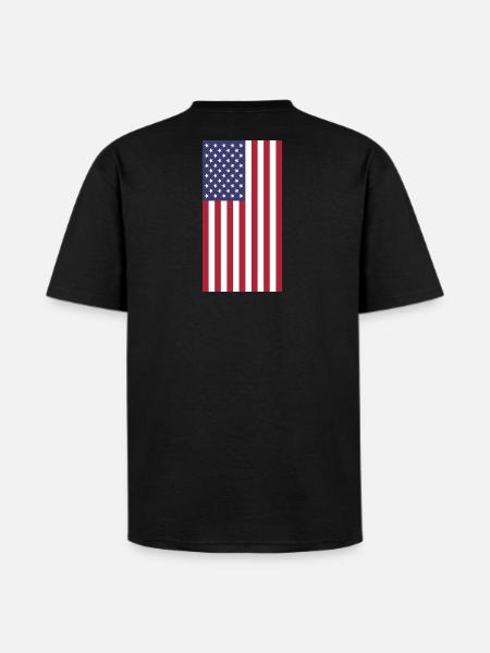 USA Flag, vertical - Heavyweight Unisex T-Shirt HAMMER by Gildan - black
