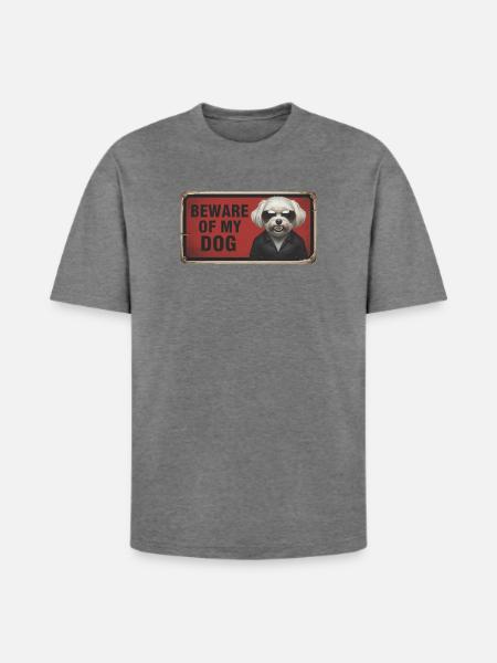 Beware of my dog - Heavyweight Unisex T-Shirt HAMMER by Gildan - graphite heather