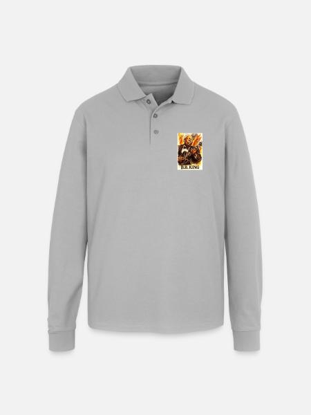 B.B. King Blues Guitar - Unisex Long Sleeve Pique Polo Shirt - gray