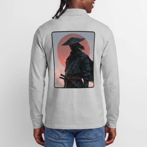 Ninja Warrior Under the Red Sun - Unisex Long Sleeve Pique Polo Shirt