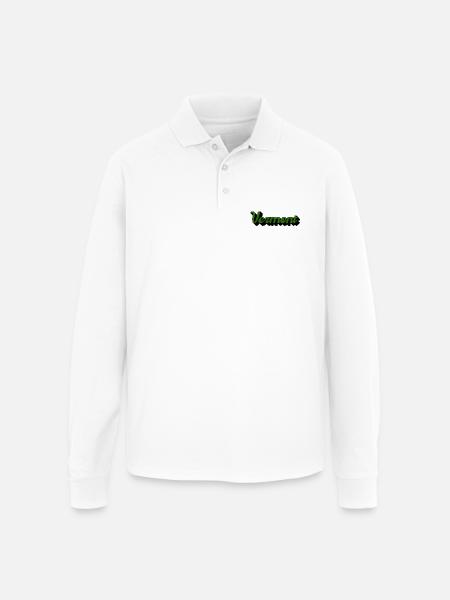 Green Vermont - Unisex Long Sleeve Pique Polo Shirt - white