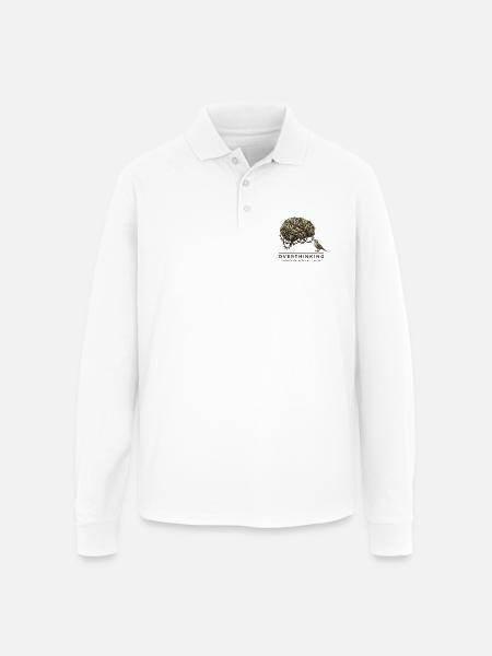 OverthinkinG Brain Barbed Wire - Unisex Long Sleeve Pique Polo Shirt - white