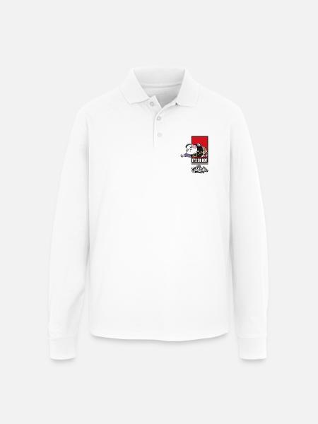 JunStyle Premium Streetwear Fury Heatwave 08 - Unisex Long Sleeve Pique Polo Shirt - white