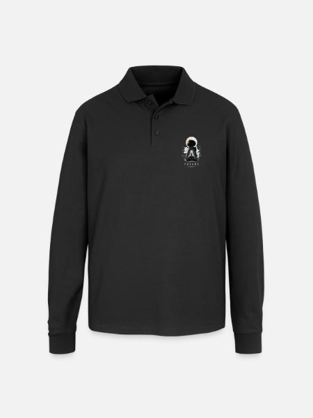 Future Stairway Vision - Unisex Long Sleeve Pique Polo Shirt - black