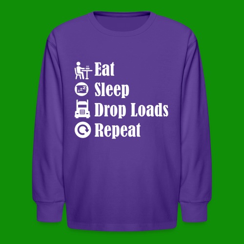 Eat Sleep Drop Loads Repeat - Kids' Long Sleeve T-Shirt