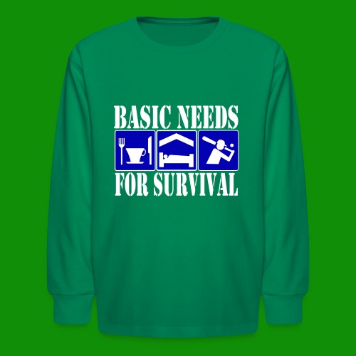 Softball/Baseball Basic Needs - Kids' Long Sleeve T-Shirt