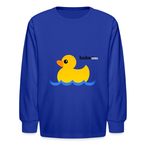 Hubs Duck - Wordmark and Water - Kids' Long Sleeve T-Shirt