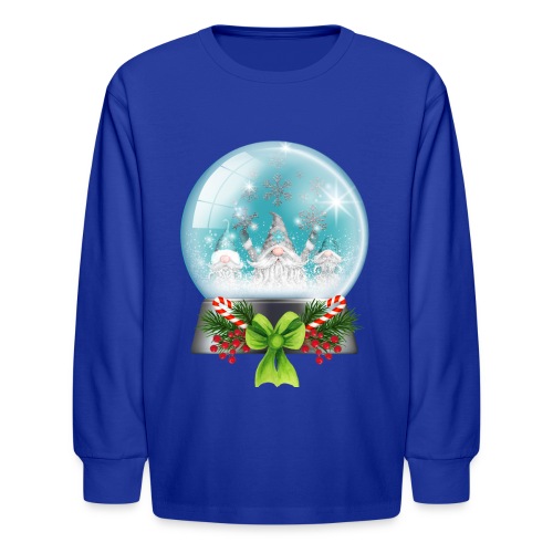 Snow Glob enchantment unfolds three Xmas wizards - Kids' Long Sleeve T-Shirt