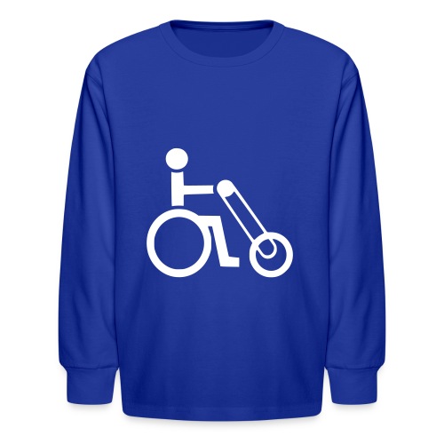 Wheelchair user with handbike - Kids' Long Sleeve T-Shirt