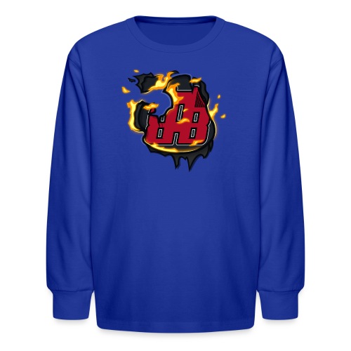 BAB Logo on FIRE! - Kids' Long Sleeve T-Shirt