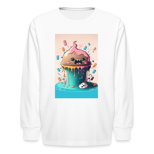 Cake Caricature - January 1st Dessert Psychedelics - Kids' Long Sleeve T-Shirt
