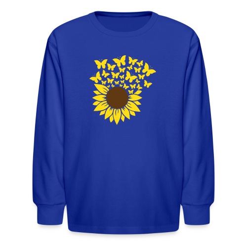 Sunflower Butterflies - Kids' Long Sleeve T-Shirt