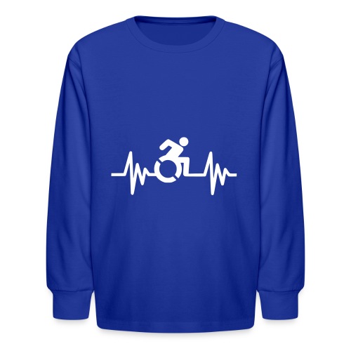 Wheelchair user with a heartbeat * - Kids' Long Sleeve T-Shirt