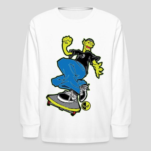 Badass Monster Skater Long Sleeve Shirts - Kids' Long Sleeve T-Shirt