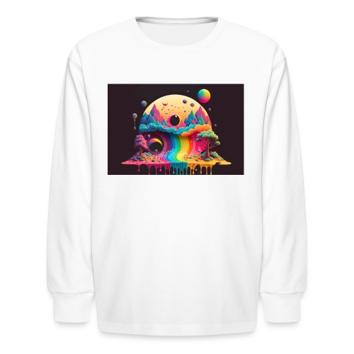 Full Moon Over Rainbow River Falls - Psychedelia - Kids' Long Sleeve T-Shirt