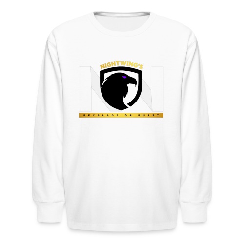 Nightwing WhitexBLK Logo - Kids' Long Sleeve T-Shirt