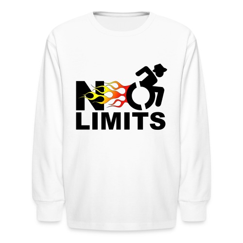 There are no limits when you're in a wheelchair - Kids' Long Sleeve T-Shirt