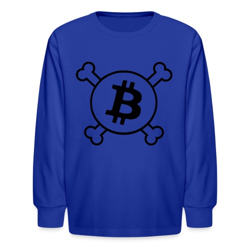 btc pirateflag jolly roger bitcoin pirate flag - Kids' Long Sleeve T-Shirt