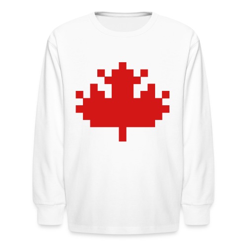 Pixel Maple Leaf - Kids' Long Sleeve T-Shirt
