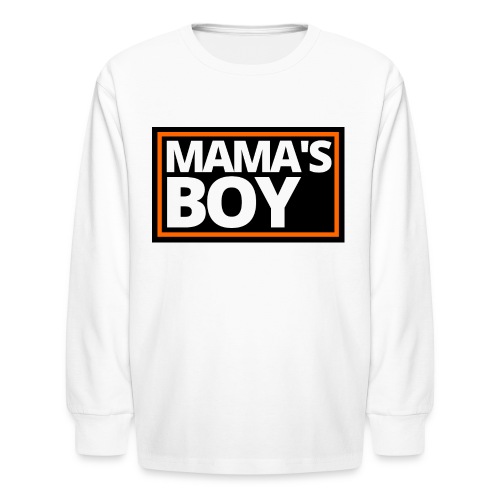 MAMA's Boy (Motorcycle Black, Orange & White Logo) - Kids' Long Sleeve T-Shirt