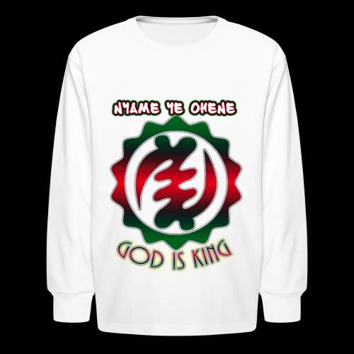 God is King Adinkra - Kids' Long Sleeve T-Shirt