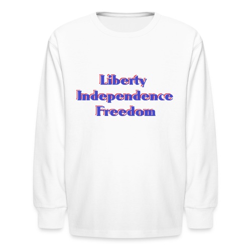 liberty Independence Freedom blue white red - Kids' Long Sleeve T-Shirt