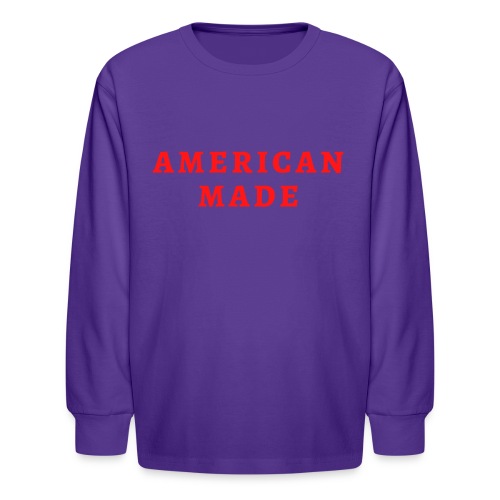 AMERICAN MADE (in red letters) - Kids' Long Sleeve T-Shirt