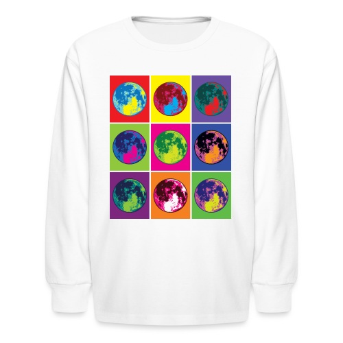 Abstract Retro Moon Art - Kids' Long Sleeve T-Shirt