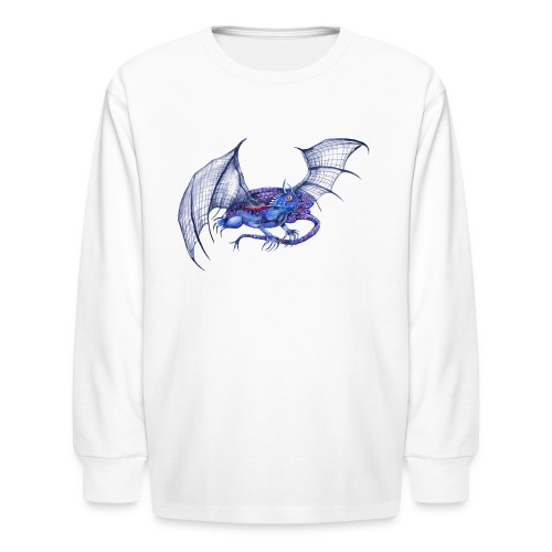 Long tail blue dragon - Kids' Long Sleeve T-Shirt
