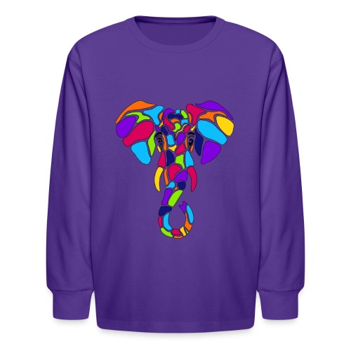 Art Deco elephant - Kids' Long Sleeve T-Shirt