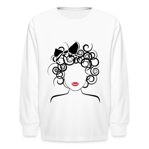 Global Couture logo_curly girl Women's T-Shirts - Kids' Long Sleeve T-Shirt