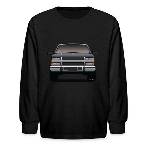 Design Icon: American Bowtie Silver Urban Truck - Kids' Long Sleeve T-Shirt
