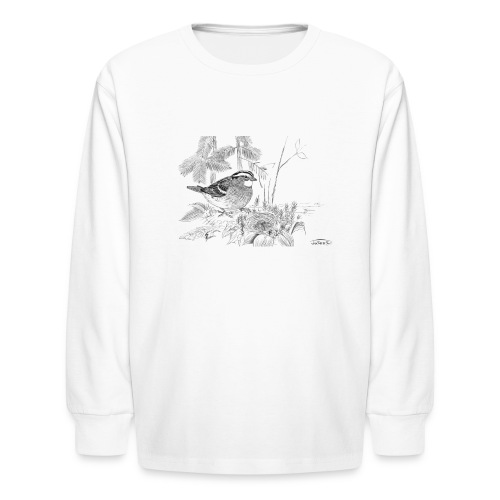 White-throated Sparrow / Bruant à gorge blanche - Kids' Long Sleeve T-Shirt