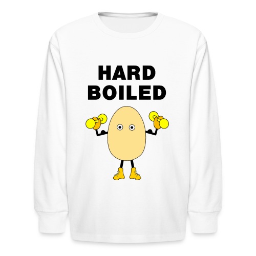 Hard Boiled Funny Body Builder - Kids' Long Sleeve T-Shirt