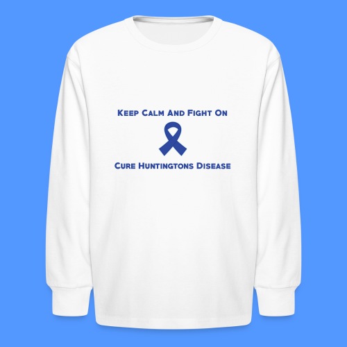 Huntington Disease Ribbon Keep Calm And Fight On - Kids' Long Sleeve T-Shirt