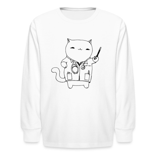 Cat Vet by Cassie Kitty Cassandra Graus (Black) - Kids' Long Sleeve T-Shirt