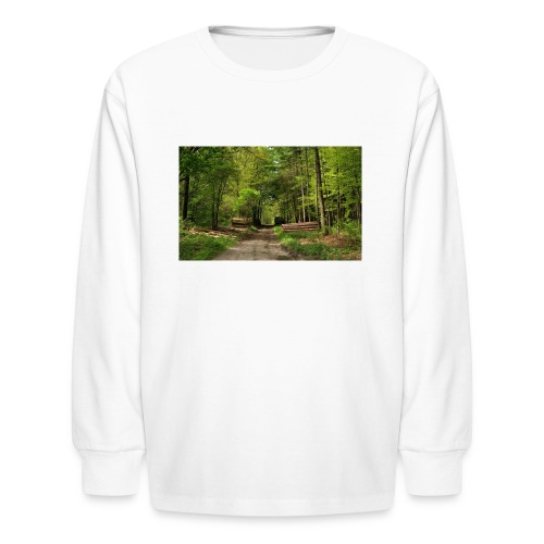 forest tree log road - Kids' Long Sleeve T-Shirt
