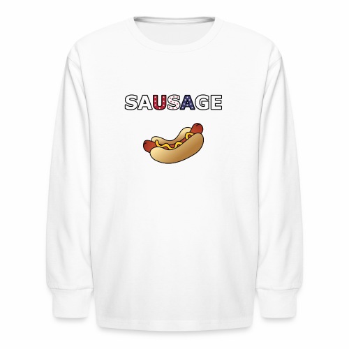 Patriotic BBQ Sausage - Kids' Long Sleeve T-Shirt
