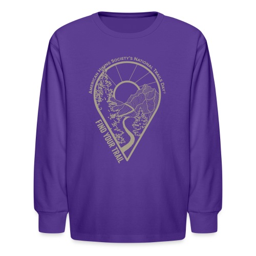 Find Your Trail Location Pin: National Trails Day - Kids' Long Sleeve T-Shirt